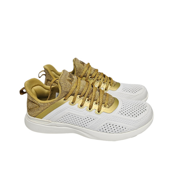 APL Techloom Tracer Sneaker Women’s Size 7.5 Ivory Gold NWOB - Picture 2 of 8